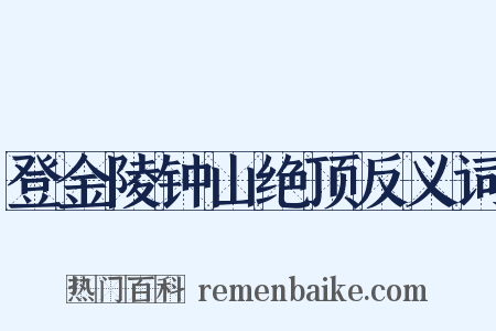 登金陵钟山绝顶反义词是什么意思的图片